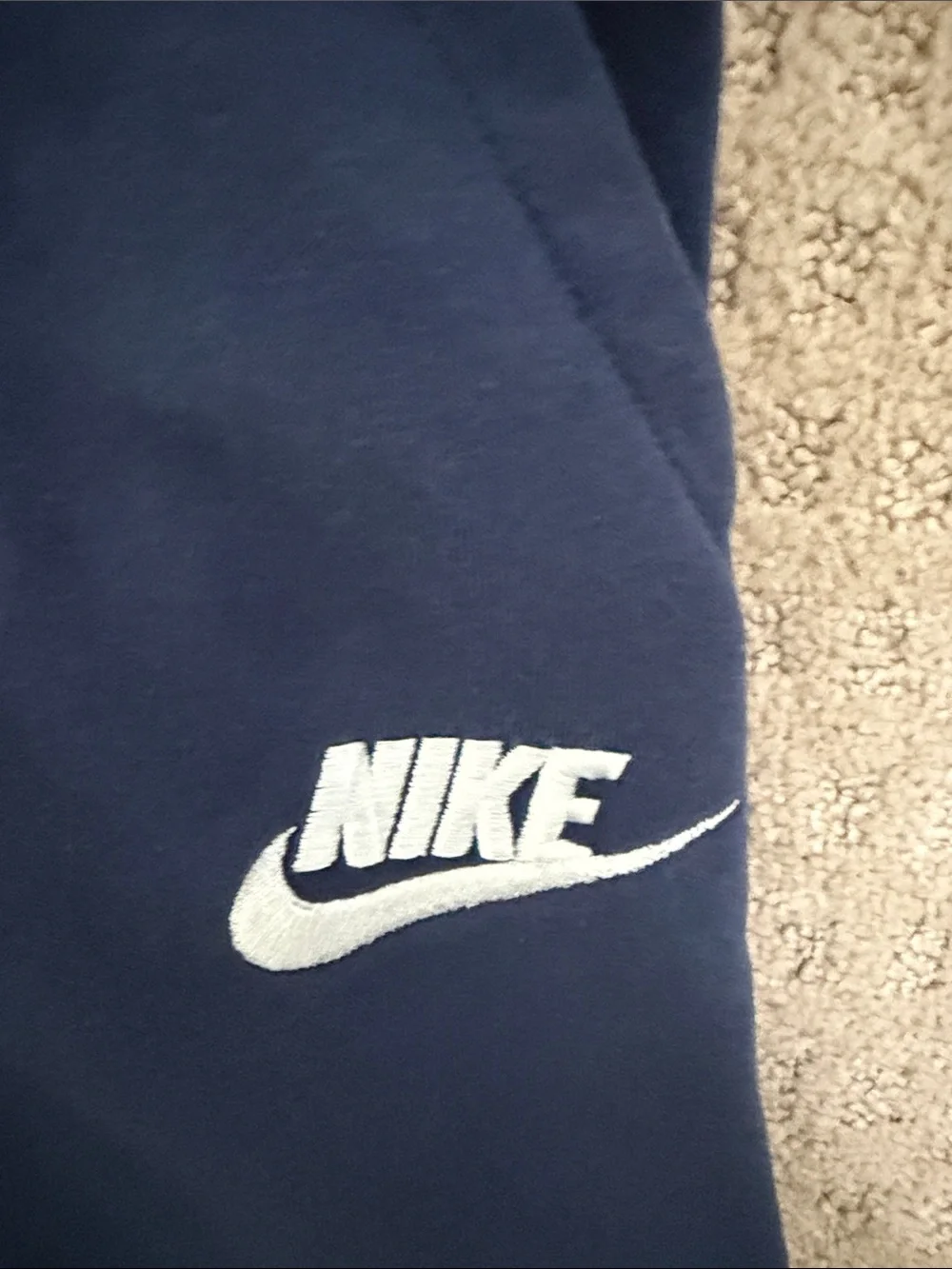 NWOT Nike Navy Blue Kids Jogger Sweatpants with White Swoosh
